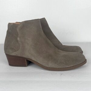 Crown Vintage Beatrix Women's Ankle Boots Size 8.5 Suede Gray Preppy Boho